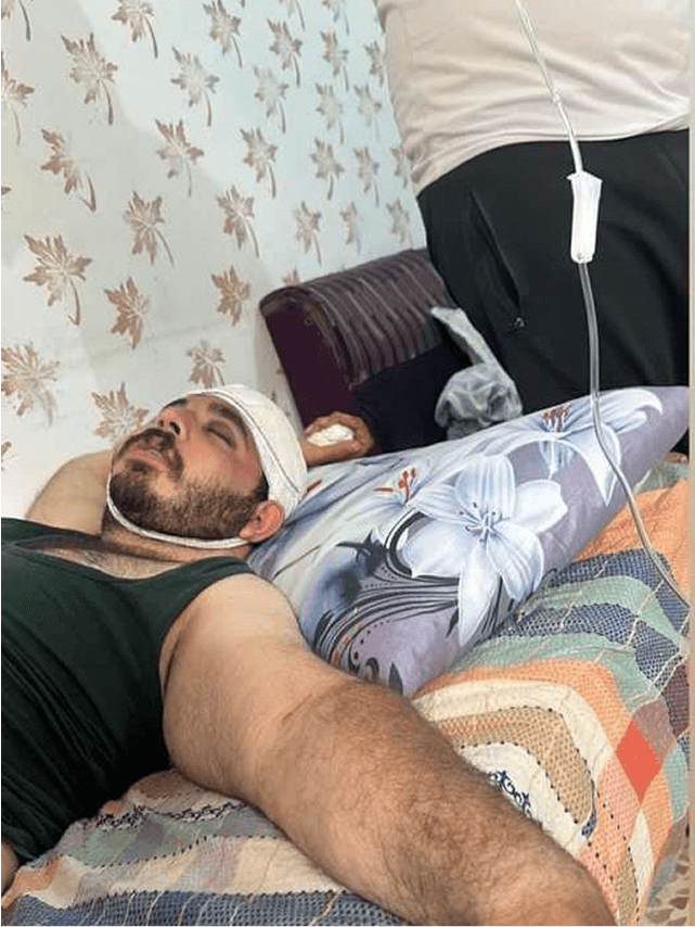 صورة مصطفى أثناء وجوده في المستشفى بسبب الإصابة 